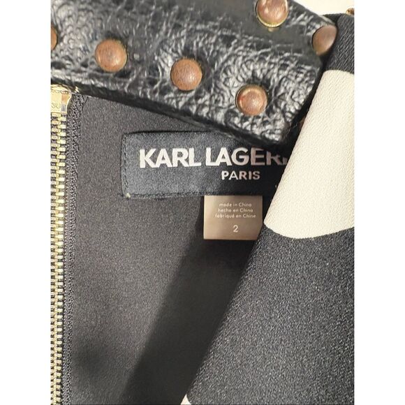 Karl Lagerfeld tie around waist polka dot jumpsuit size 2 - Picture 10 of 10